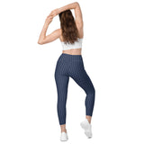 Patriot White Eagle Navy Crossover Leggings with Pockets