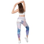 Patriot Floral Flag Crossover Leggings with Pockets