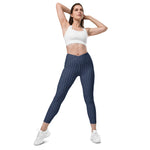 Patriot White Eagle Navy Crossover Leggings with Pockets