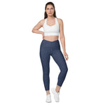 Patriot White Eagle Navy Crossover Leggings with Pockets