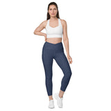 Patriot White Eagle Navy Crossover Leggings with Pockets