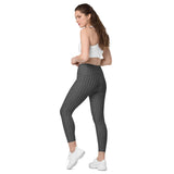 Patriot White Eagle Grey Crossover Leggings with Pockets