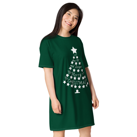 Patriot Christmas Tree T-shirt Dress