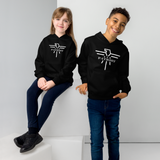 Patriot White and Grey Eagle Kids fleece hoodie