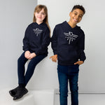 Patriot Grey and White Eagle Kids Fleece Hoodie