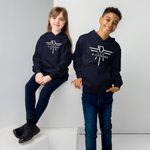 Patriot White and Grey Eagle Kids fleece hoodie