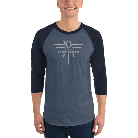 Patriot Eagle Grey 3/4 Sleeve Raglan T-Shirt
