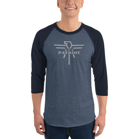 Patriot Eagle Grey 3/4 Sleeve Raglan T-Shirt