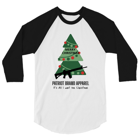 Patriot Christmas All I Want Unisex Raglan Tshirt