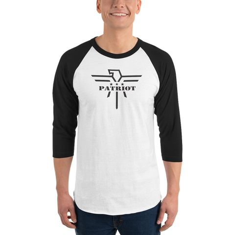 Patriot Eagle Black 3/4 Sleeve Raglan T-Shirt