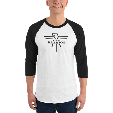 Patriot Eagle Black 3/4 sleeve raglan T-Shirt