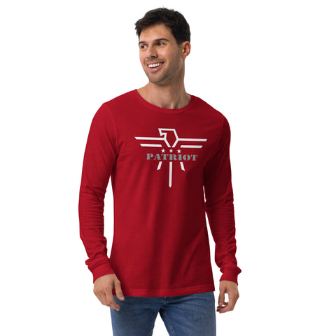 Patriot Grey and White Eagle Unisex Long Sleeve Tee