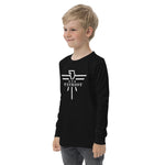 Patriot Grey and White Eagle Youth Long Sleeve Tshirt