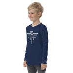 Patriot Grey and White Eagle Youth Long Sleeve Tshirt