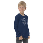 Patriot Grey and White Eagle Youth Long Sleeve Tshirt