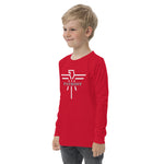 Patriot Grey and White Eagle Youth Long Sleeve Tshirt