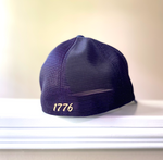 FlexFit One Panel Navy/Navy Leather Patch