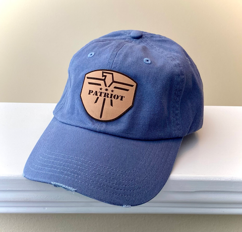 Unstructured Navy Leather Patch