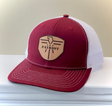 Trucker Maroon/White Leather Patch