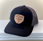 Trucker Black/Grey Leather Patch