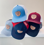 Trucker Carolina Blue/White Leather Patch
