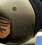 FlexFit Army Green/Black Leather Patch