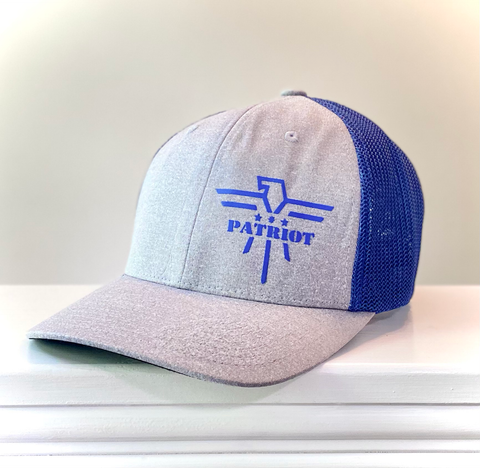 FlexFit Grey/Royal Blue Vinyl Logo
