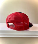 Trucker Navy/Red Leather Patch