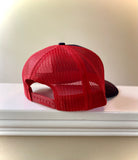 Trucker Navy/Red Leather Patch