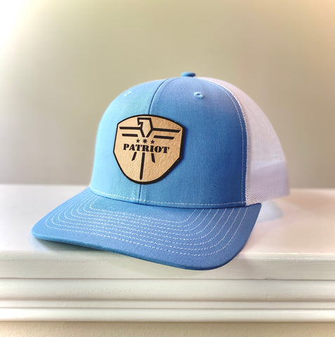 Trucker Carolina Blue/White Leather Patch