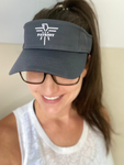 Visor Grey White Vinyl Logo