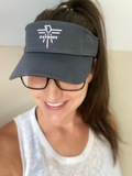 Visor Grey White Vinyl Logo