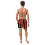 Patriot Distressed Flag Men's Swim Trunks Red