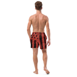 Patriot Distressed Flag Men's Swim Trunks Red