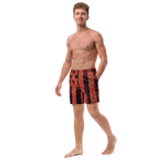 Patriot Distressed Flag Men's Swim Trunks Red