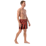 Patriot Distressed Flag Men's Swim Trunks Red