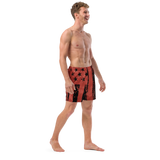 Patriot Distressed Flag Men's Swim Trunks Red
