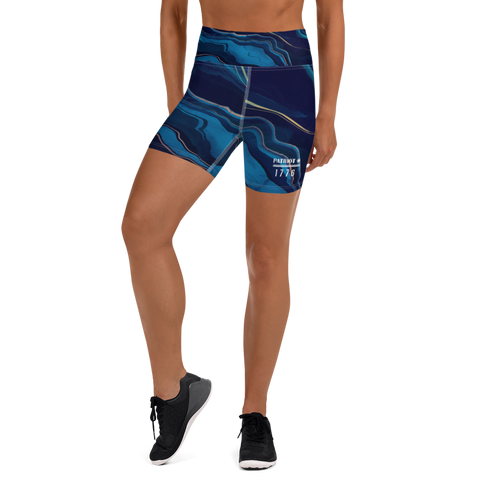 Gold/Navy Patriot Star Yoga Shorts