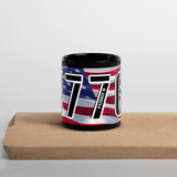 Patriot 1776 RWB Black Glossy Mug