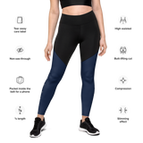 Patriot Women Sports Leggings Black/Navy