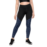 Patriot Eagle Logo RWB Flag Sports Leggings