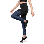 Patriot Eagle Logo RWB Flag Sports Leggings