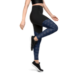 Patriot Eagle Logo RWB Flag Sports Leggings